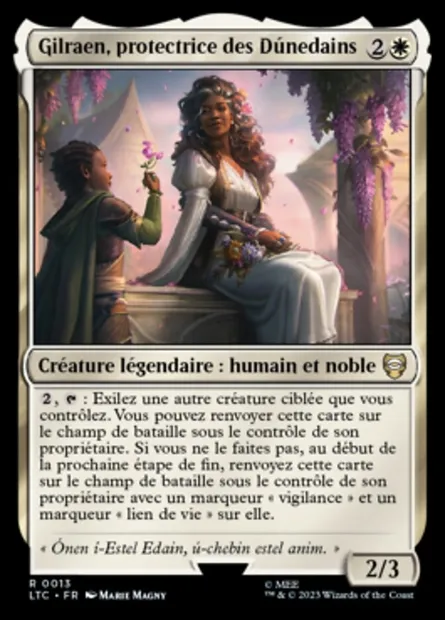 Gilraen, protectrice des Dúnedains, carte Magic LTC 13 — extension Tales of Middle-earth Commander