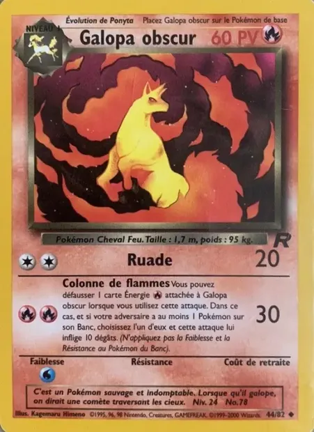 Galopa obscur, carte Pokémon TR 44 — extension Team Rocket