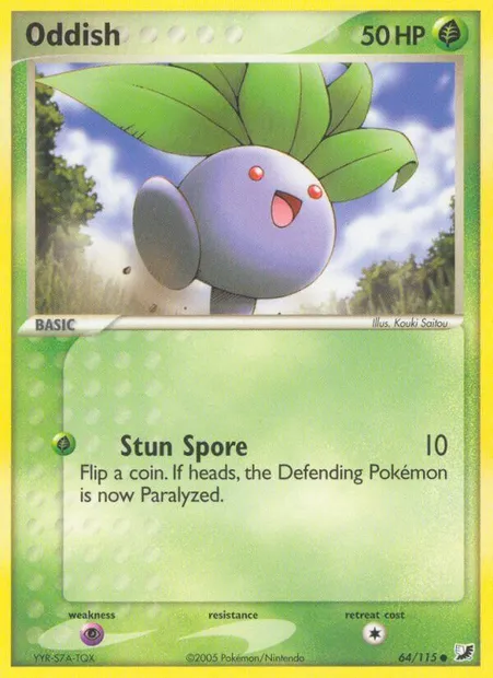 Oddish, Pokémon card UF 64 — Unseen Forces set