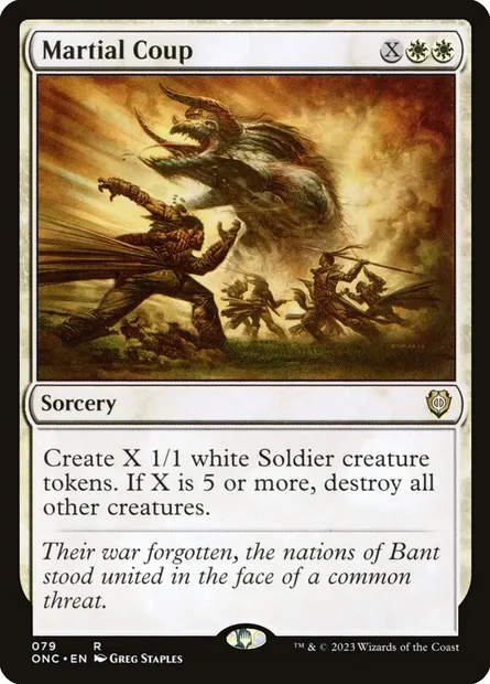 Martial Coup, Magic card ONC 79 — Phyrexia: All Will Be One Commander set