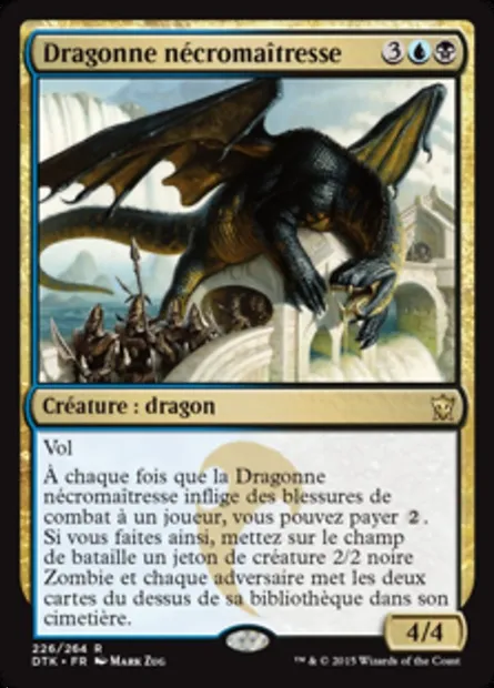 Dragonne nécromaîtresse, carte Magic DTK 226 — extension Les Dragons de Tarkir
