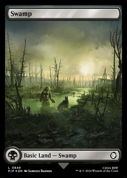 Swamp, Magic card PIP 849 — Fallout set