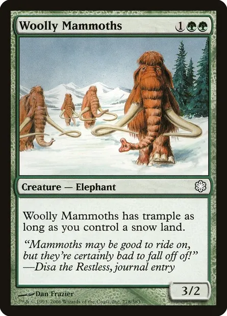 Mammouths laineux, carte Magic CST 278 — extension Coldsnap Theme Decks