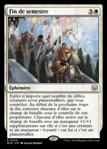 Fin de semestre, carte Magic MOC 204 — extension March of the Machine Commander