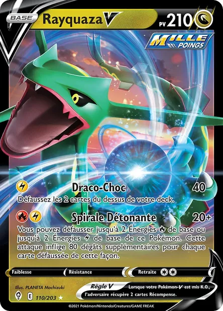 Rayquaza V, carte Pokémon EVS 110 — extension Évolution Céleste