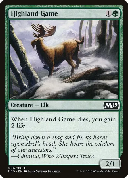 Highland Game, Magic card M19 188 — Core Set 2019 set