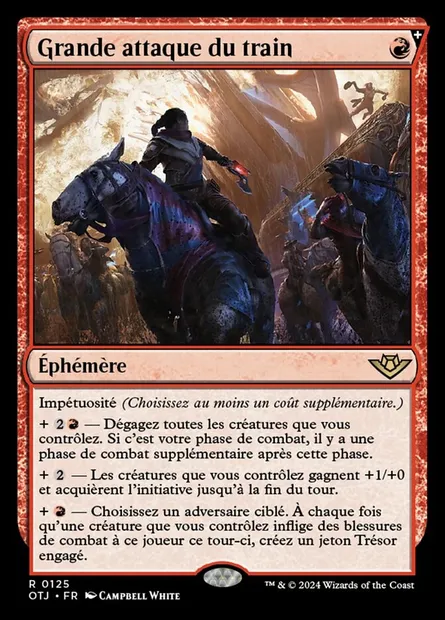 Grande attaque du train, carte Magic OTJ 125 — extension Outlaws of Thunder Junction