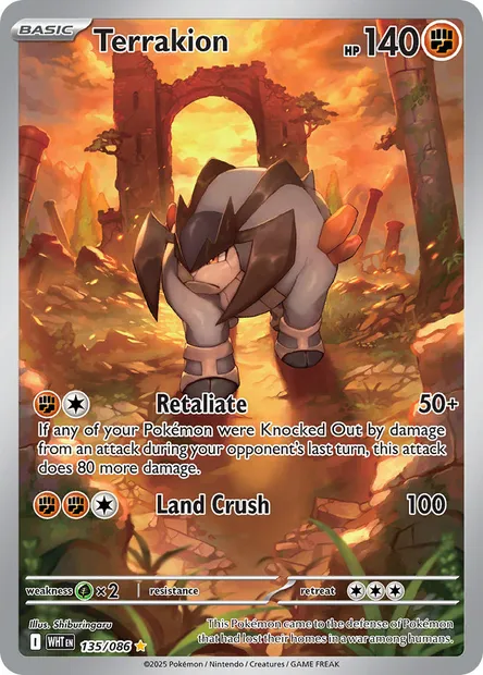 Terrakion, Pokémon card WHT 135 — White Flare set