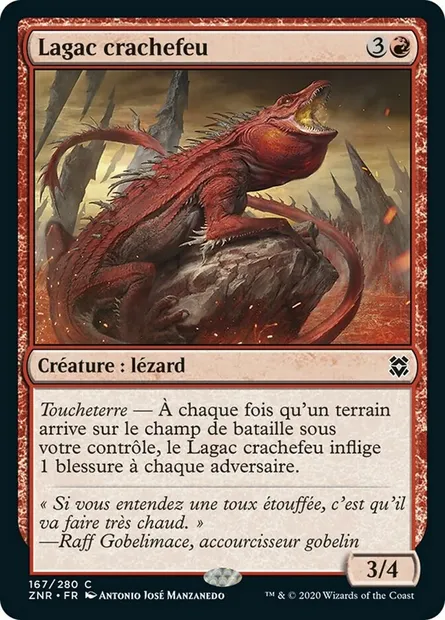 Lagac crachefeu, carte Magic ZNR 167 — extension Renaissance de Zendikar