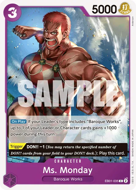 Ms. Monday, One Piece card EB01-035 — MEMORIAL COLLECTION set