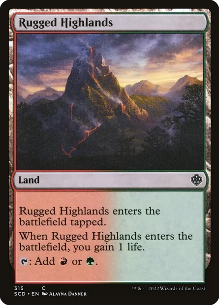 Rugged Highlands, Magic card SCD 315 — Starter Commander Decks set