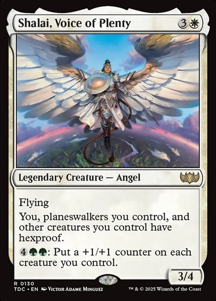 Shalai, Voice of Plenty, Magic card TDC 130 — Tarkir: Dragonstorm Commander set