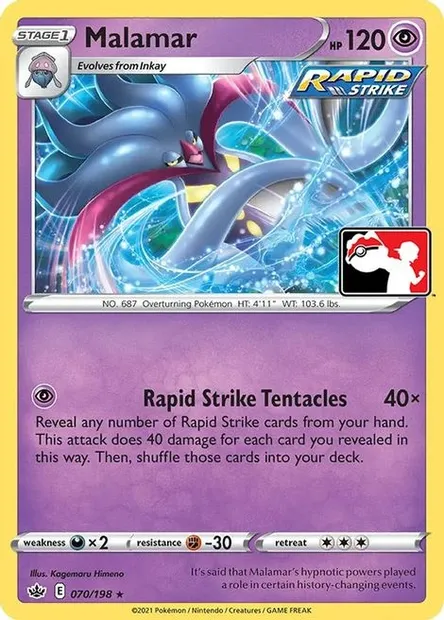 Malamar, Pokémon card PPS 070 — Play! Pokémon Prize Pack Series set