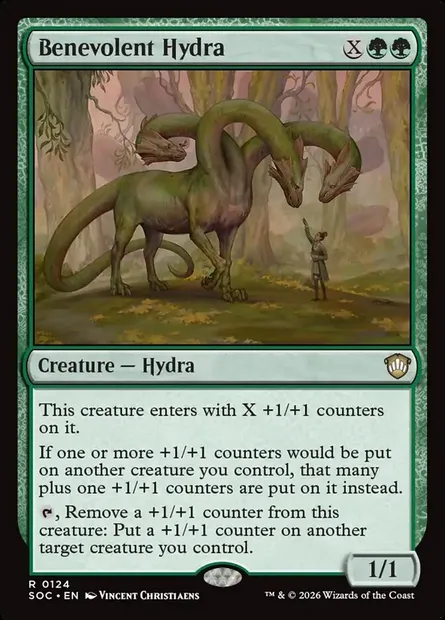 Benevolent Hydra, Magic card SOC 124 — Secrets of Strixhaven Commander set