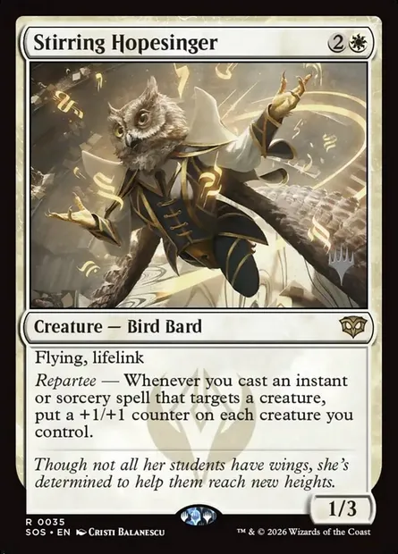 Chantespoir émouvante, carte Magic PSOS 35p — extension Secrets of Strixhaven Promos