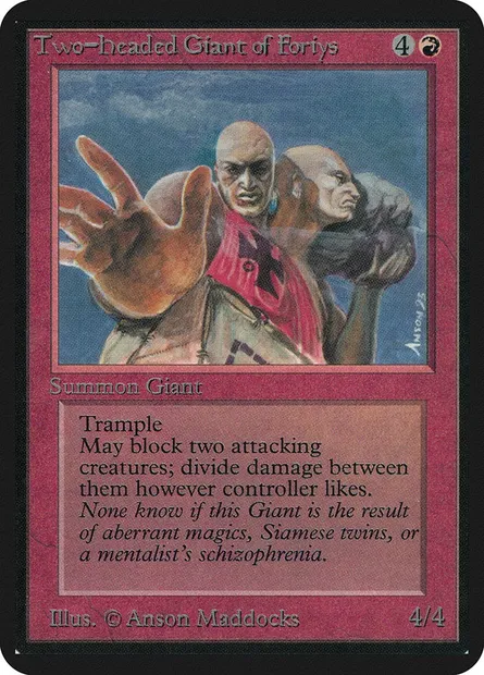 Two-Headed Giant of Foriys, carte Magic LEA 179 — extension Limited Edition Alpha