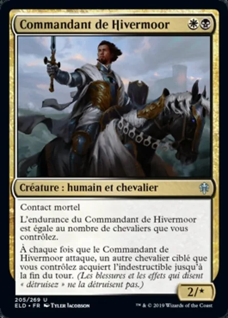 Commandant de Hivermoor, carte Magic ELD 205 — extension Throne of Eldraine