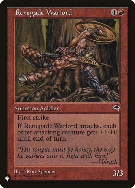 Renegade Warlord, Magic card PLST TMP-197 — The List set