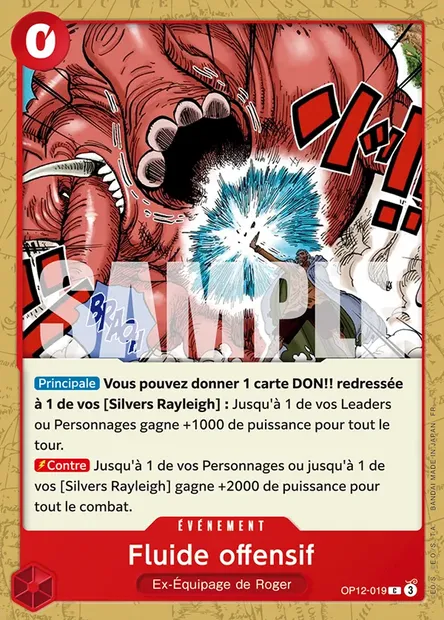 Fluide offensif, carte One Piece OP12-019 — extension L'HÉRITAGE DU MAÎTRE