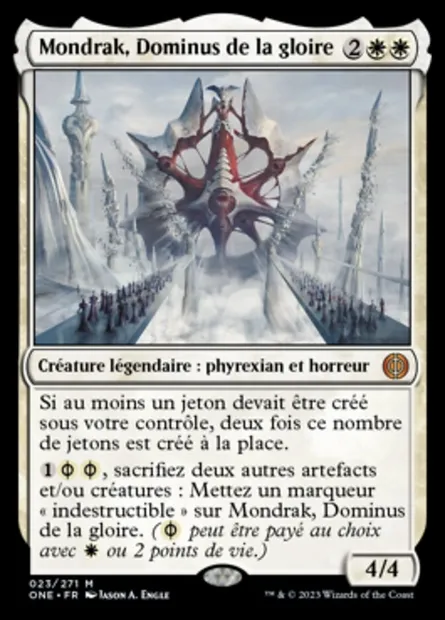 Mondrak, Dominus de la gloire, carte Magic ONE 23 — extension Tous Phyrexians