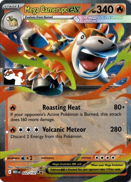 Mega Camerupt ex, Pokémon card PPS 022-4 — Play! Pokémon Prize Pack Series set