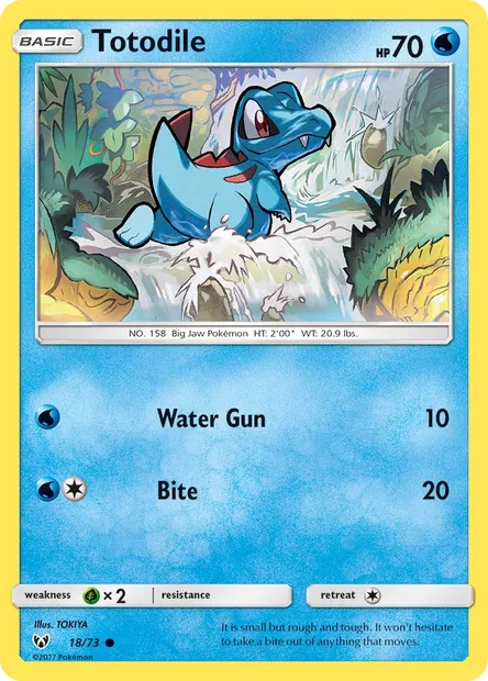 Totodile, Pokémon card SLG 18 — Shining Legends set