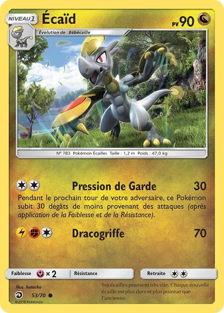 Écaïd, carte Pokémon DRM 53 — extension Majesté Des Dragons