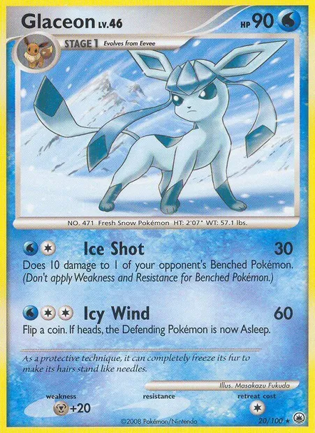 Glaceon, Pokémon card MD 20 — Majestic Dawn set