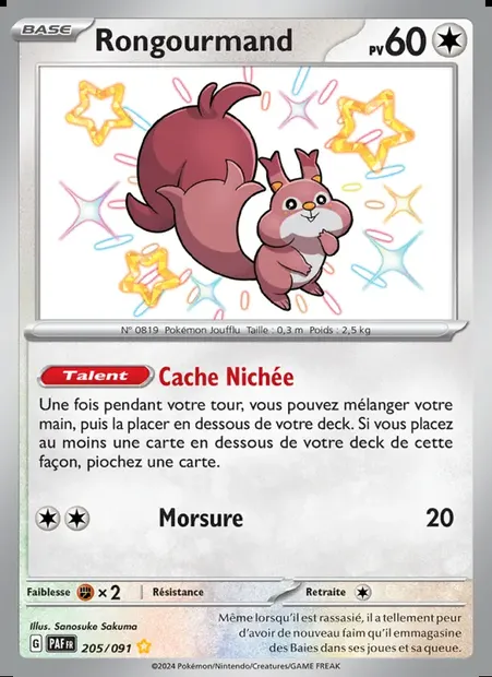 Rongourmand, carte Pokémon PAF 205 — extension Destinées de Paldea