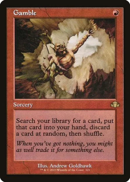 Gamble, Magic card DMR 321 — Dominaria Remastered set