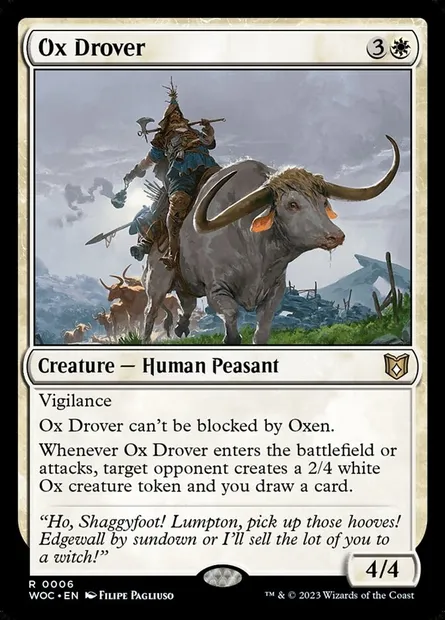 Ox Drover, Magic card WOC 6 — Wilds of Eldraine Commander set