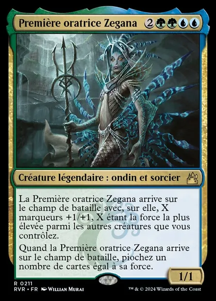 Première oratrice Zegana, carte Magic RVR 211 — extension Ravnica Remastered