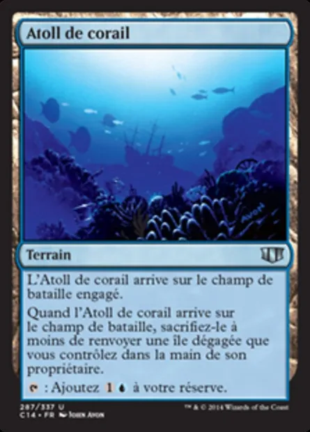 Atoll de corail, carte Magic C14 287 — extension Commander 2014