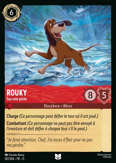 Rouky - Sur une piste, carte Disney Lorcana CH11-107 — extension Givresort