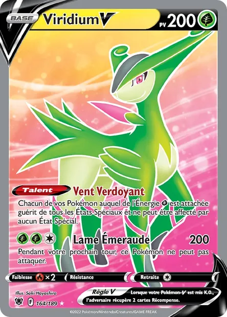 Viridium V, carte Pokémon ASR 164 — extension Astres Radieux