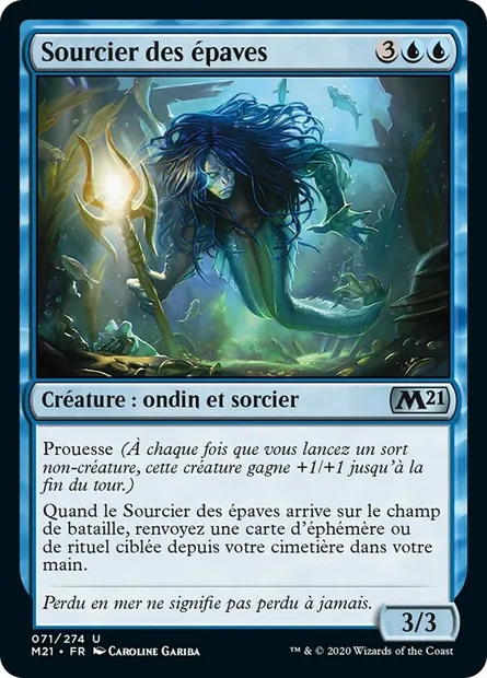 Sourcier des épaves, carte Magic M21 71 — extension Core Set 2021