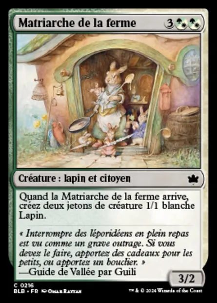 Matriarche de la ferme, carte Magic BLB 216 — extension Bloomburrow