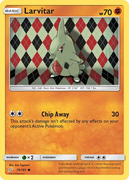 Larvitar, Pokémon card TEU 79 — Team Up set