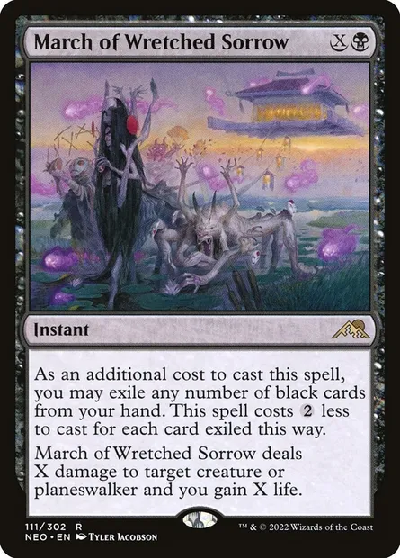 March of Wretched Sorrow, Magic card NEO 111 — Kamigawa: Neon Dynasty set