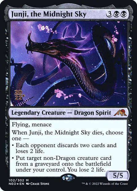 Junji, the Midnight Sky, Magic card PNEO 102s — Kamigawa: Neon Dynasty Promos set
