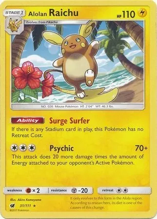 Alolan Raichu, Pokémon card TDX 031-5 — Theme Deck & Blisters Exclusives set