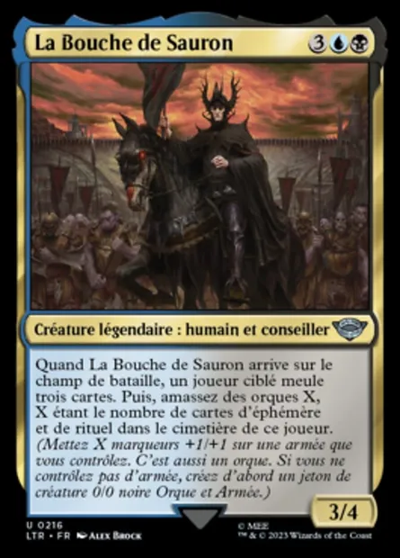 La Bouche de Sauron, carte Magic LTR 216 — extension Le Seigneur des Anneaux : chroniques de la Terre du Milieu