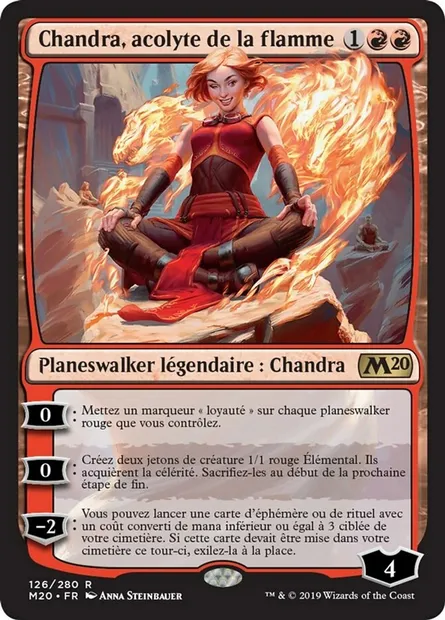 Chandra, acolyte de la flamme, carte Magic M20 126 — extension Core Set 2020