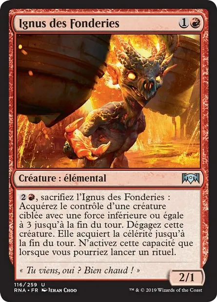 Ignus des Fonderies, carte Magic RNA 116 — extension L'allégeance de Ravnica