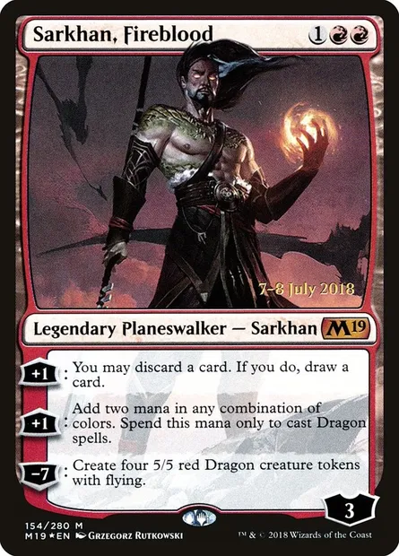 Sarkhan, Fireblood, Magic card PM19 154s — Core Set 2019 Promos set