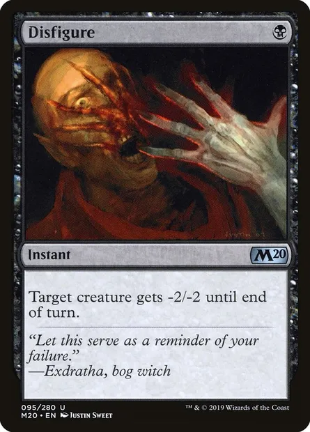 Disfigure, Magic card M20 95 — Core Set 2020 set