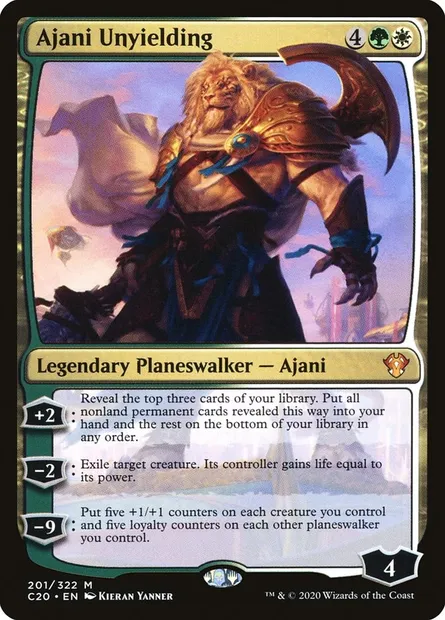 Ajani Unyielding, Magic card C20 201 — Commander 2020 set
