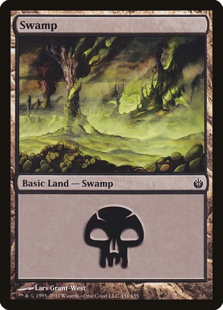 Swamp, Magic card MBS 151 — Mirrodin Besieged set