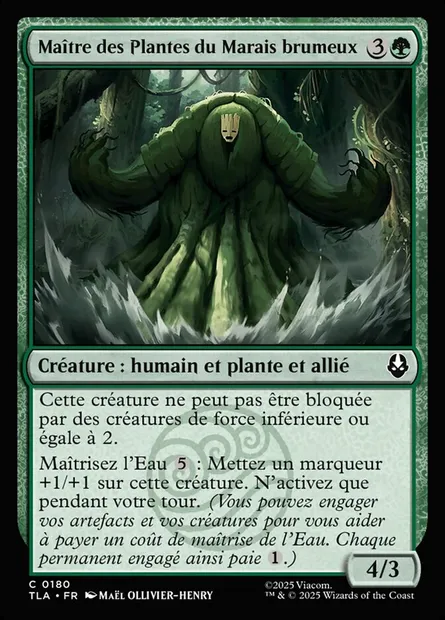 Maître des Plantes du Marais brumeux, carte Magic TLA 180 — extension Avatar: The Last Airbender