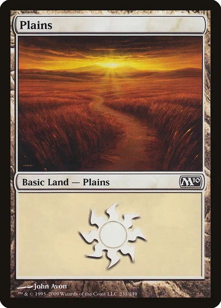 Plains, Magic card M10 231 — Magic 2010 set